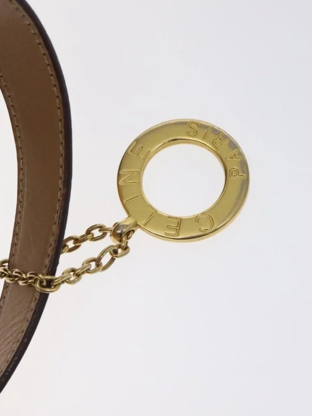 Authentic CELINE Macadam Canvas Shoulder Bag PVC Brown Gold - Picture 16 of 16